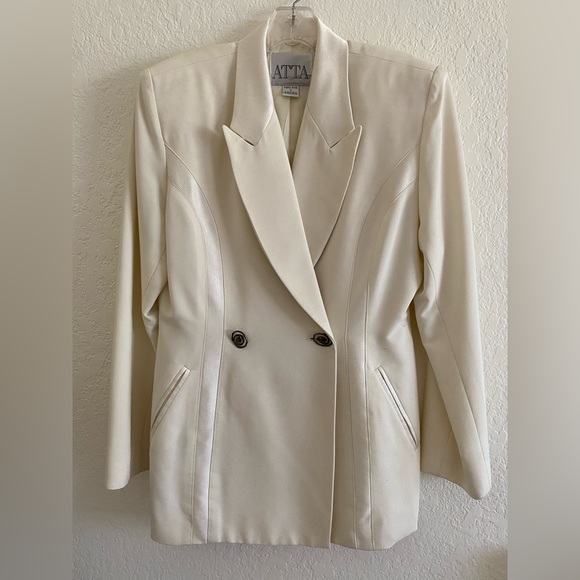 Atta white pant suit blazer set - Picture 1 of 14
